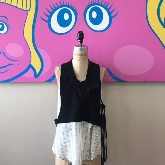 Altuzarra Black White Side Tie Layered Shirt NWT - Picture 1 of 8